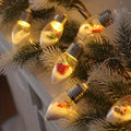 1pc10/20 LED Christmas Snowball Clear Bulb String Lights With Christmas Santa Claus Snowman Tree Gifts Mix Battery Powered Light
