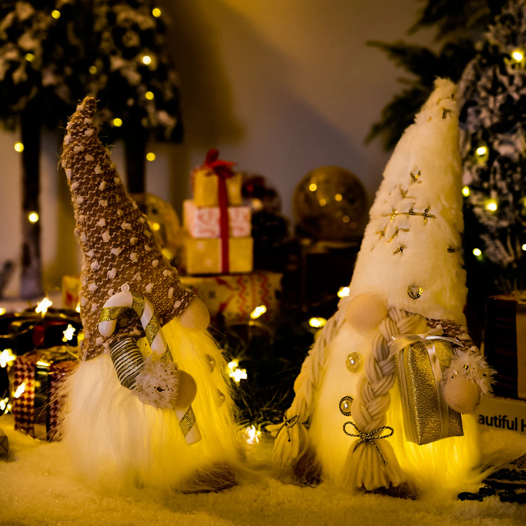 Glowing Gnome Christmas Faceless Doll 30cm Tree Decorations 2026 Night Light Xmas Gift Navidad 2027 New Year Home Decor