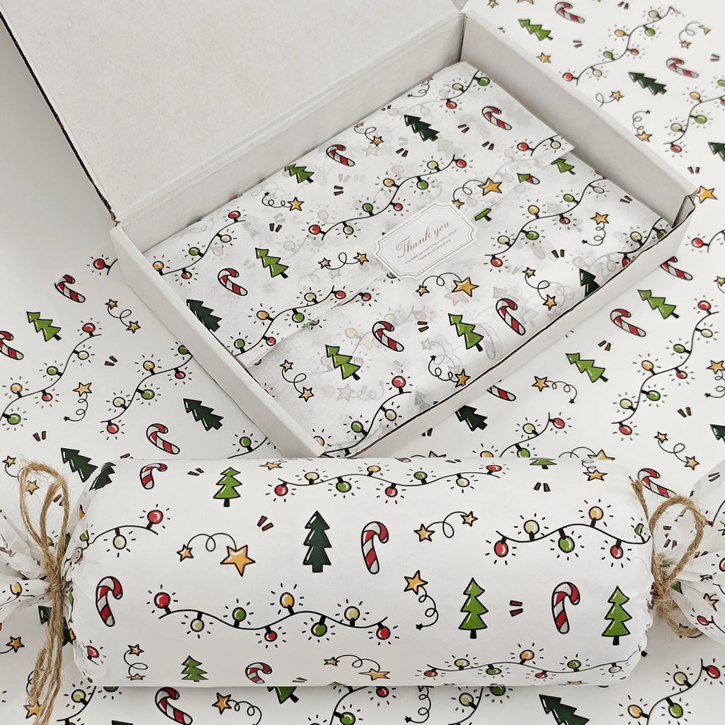 10/20 Sheets of Tissue Paper with Christmas Lantern Patterns, 20*14inch Gift Wrapping Papers, Suitable for Christmas, Winter, Thanksgiving, Birthday Gift Wrapping, Bouquet Filling, and Party Gift Packaging, Best for Christmas