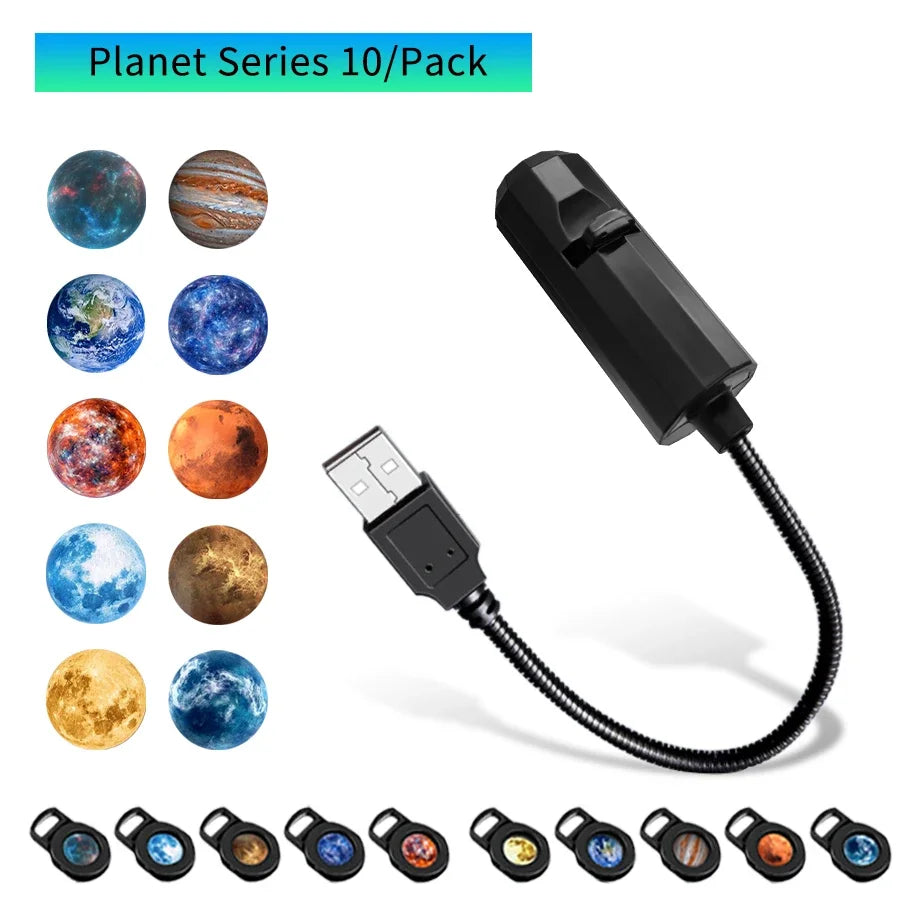USB Projector Night Light LED Christmas Halloween Moon Lamp Holiday Ornaments For Ceiling Wall Atmosphere Mood Light Room Decor