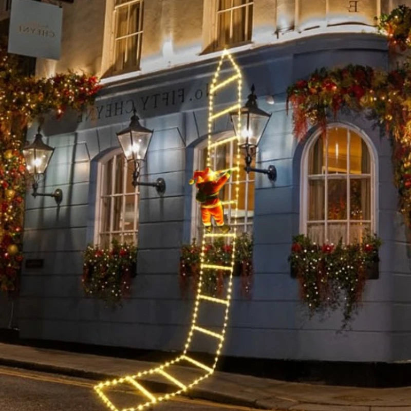 1.5/3M Christmas Decoration LED Santa Claus Climbing Ladder Light USB Plug 8 Flashing Modes Suitable Home Xmas Tree Wall Window