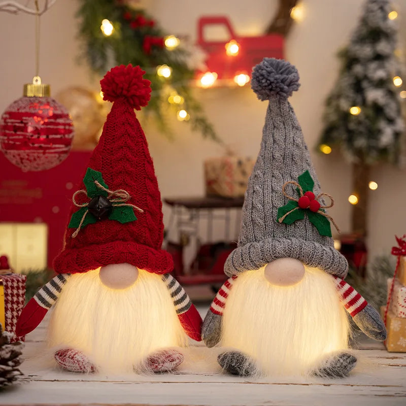 30cm Glowing Gnome Christmas Decorations 2026 Faceless Plush Dolls Elf Home Ornaments Navidad New Year 2027 Gift