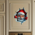 3D Reindeer Break-Through Wall Decal, Vinyl Christmas Wall Stickers, Removable Holiday Decor for Home and Living Spaces