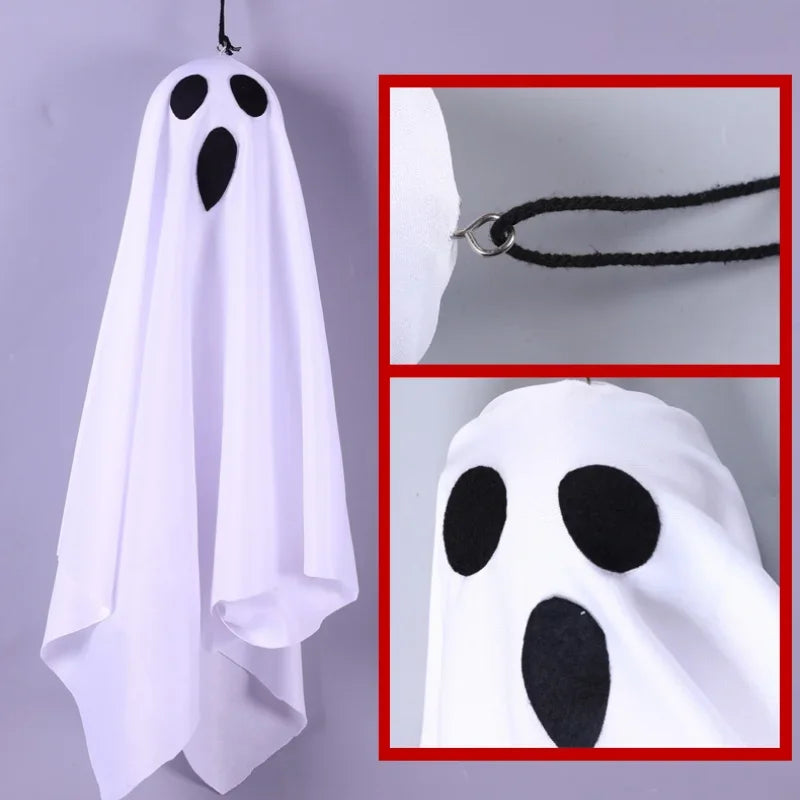 DIY White Ghost Halloween Decoration LED Hanging Light Emitting Styling Light Horror Indoor Party Decoration Atmosphere Light