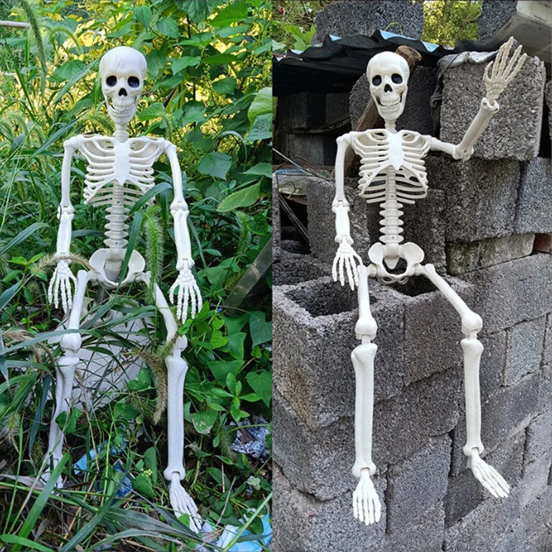1pc Happy Halloween Modeling Humanoid Skeleton Decorative Props Haunted House Home Bedroom Balcony Decoration Party DIY Supplies
