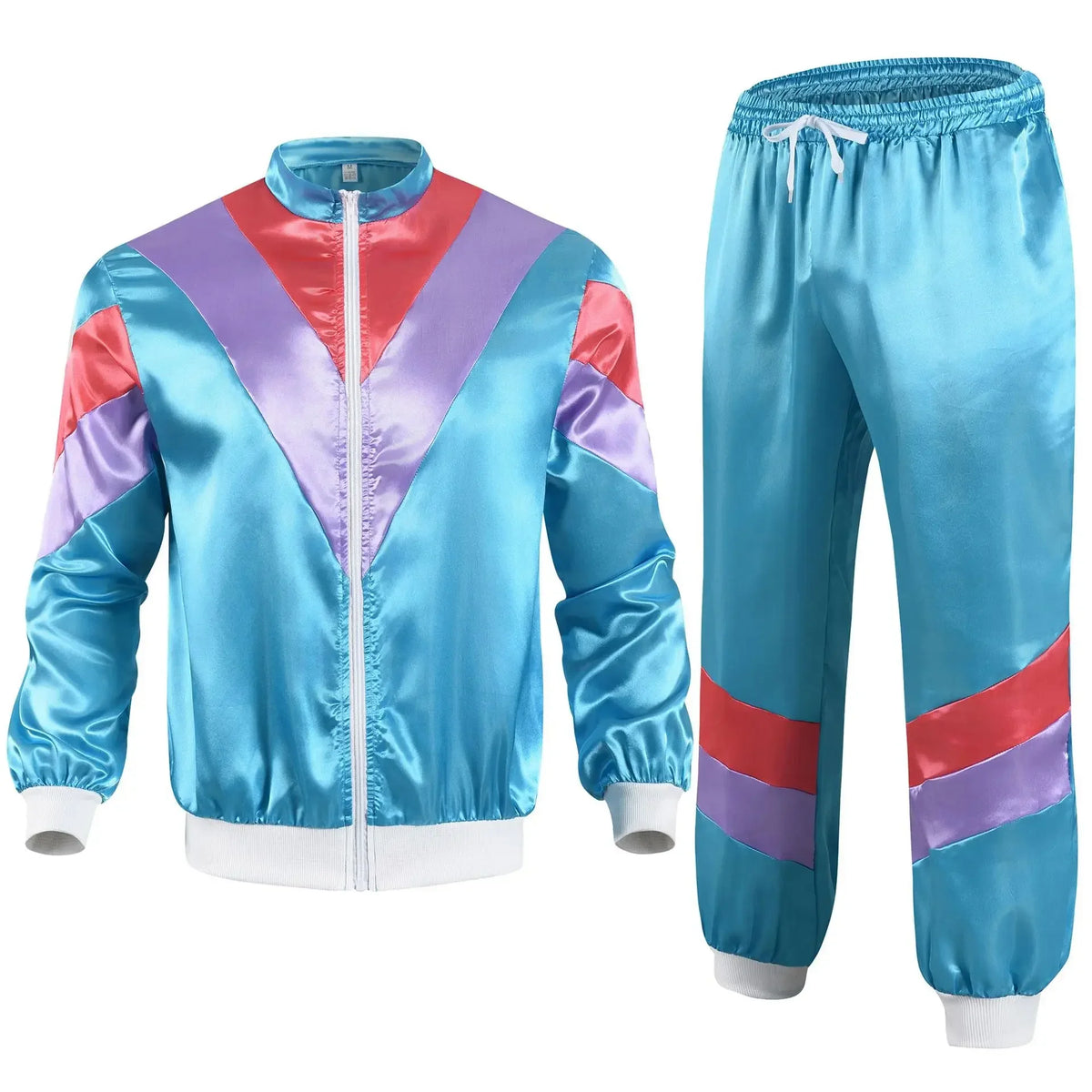 1990s Disco Tracksuit 2pcs Jogging Wear Retro Style Carnival Theme Party Suit Live Cosplay Jacket and Pants  cosplay costumes