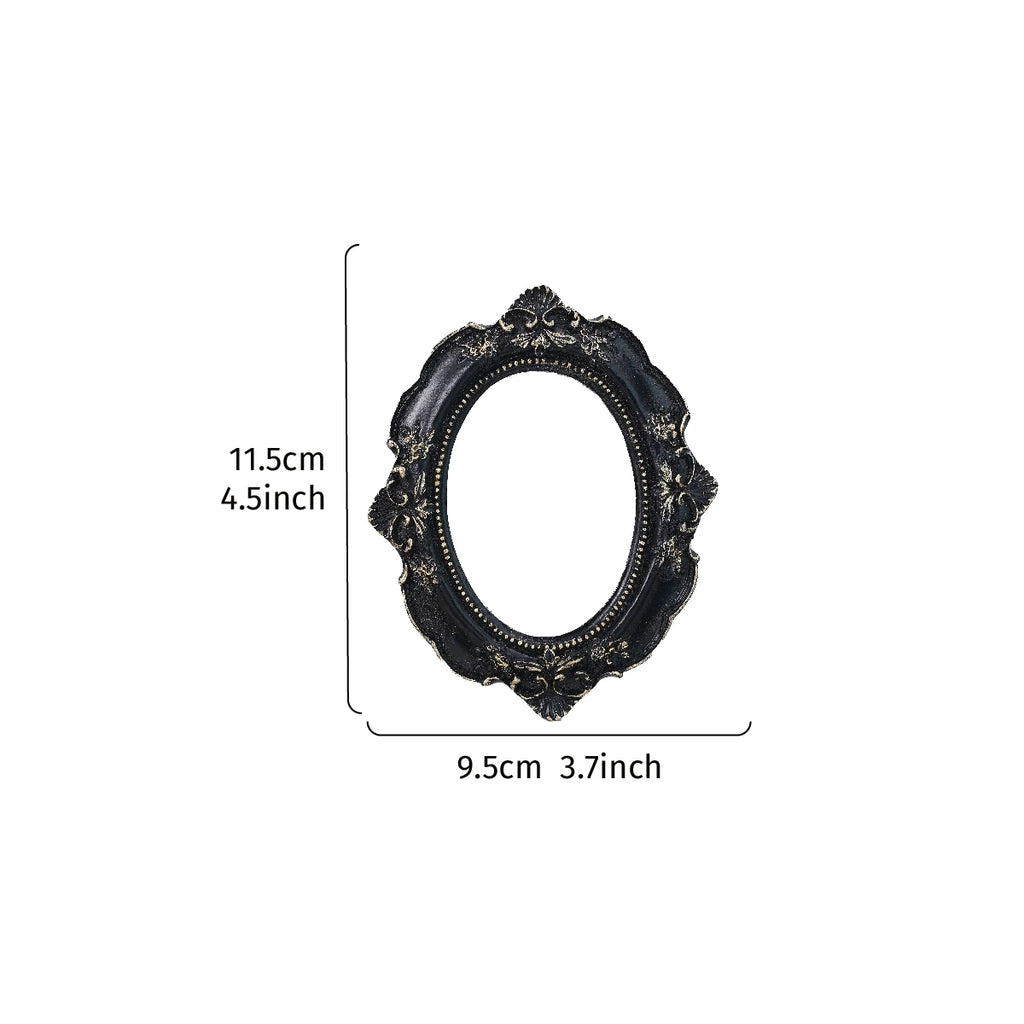 1PC Halloween Decor Resin Material European Three-Dimensional Patterned Black Oval Prop Frame Decoration
