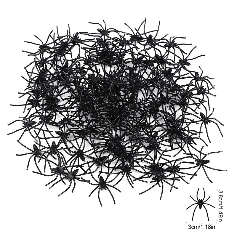 50/100Pcs Halloween Spider Scary Luminous Glow Spider for Halloween Party Home Indoor Outdoor Web Decoration Haunted House Props
