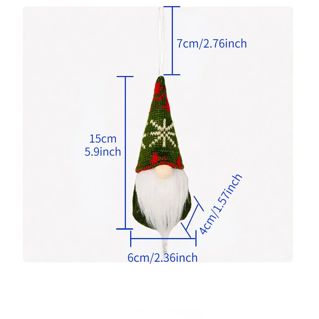 3pcs Christmas Gnomes Plush Santa Doll Knitted Fabric Xmas Tree Hanging Ornaments Gonk Dwarf Elf Decoration Gifts New Year
