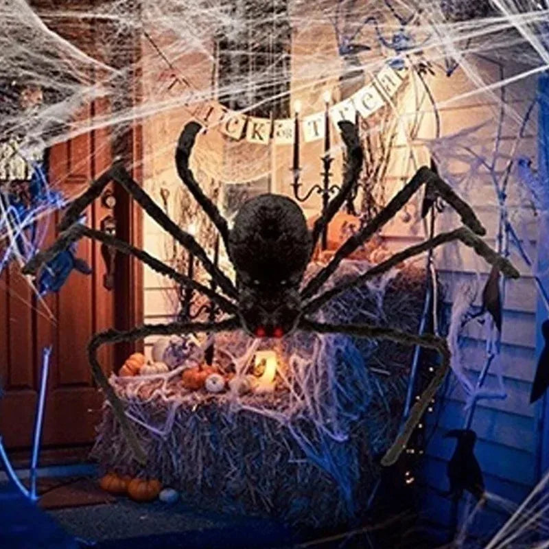 1/3pcs Giant Black Plush Spider Halloween Decorations Outdoor Scary Large Spiders Halloween Party Bar Haunted House Horror Props