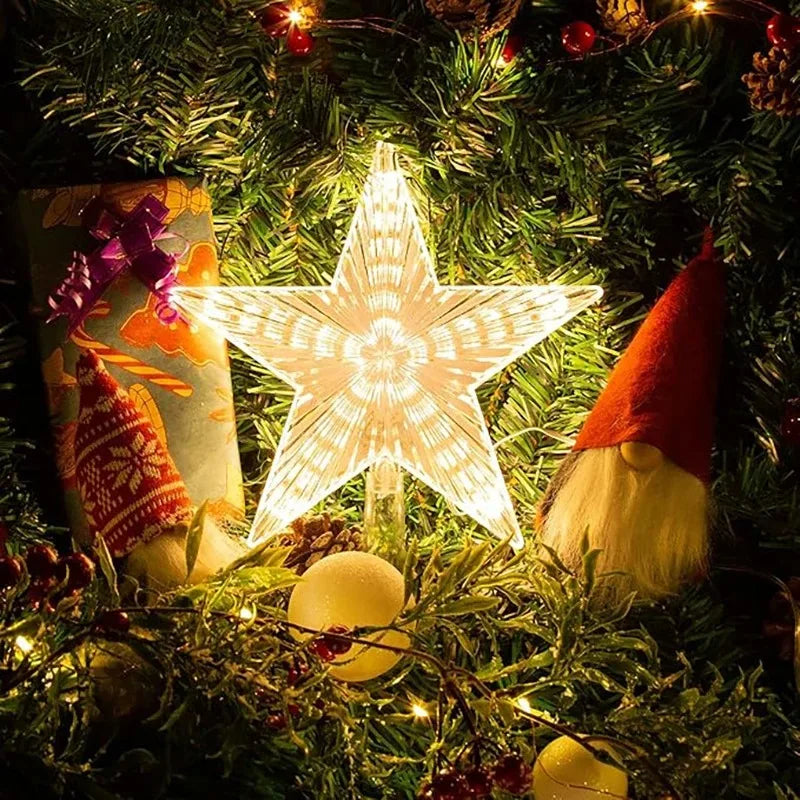 15cm Christmas Tree Decoration Stars Warm White Lights Home Room Decor LED Shining Lamp Xmas Festival TopStar Navidad 1.07in