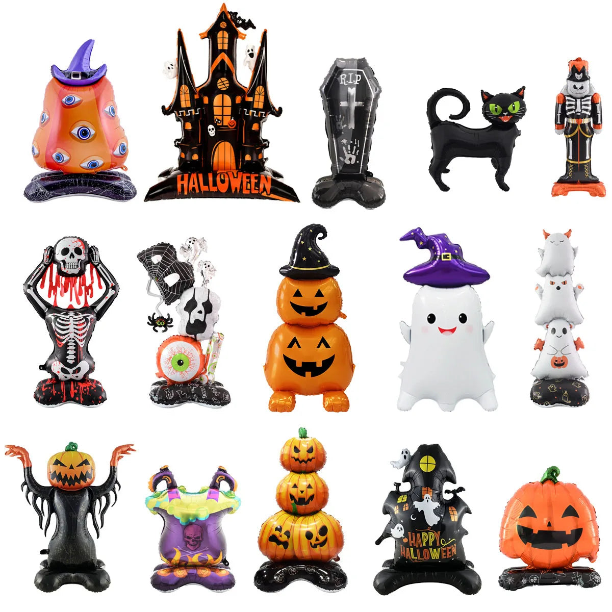 1set Giant Stand Pedestal Halloween Party Balloons Ghost Skull Pumpkin Tree Wizard Shape Balloon Halloween Decorations 2027