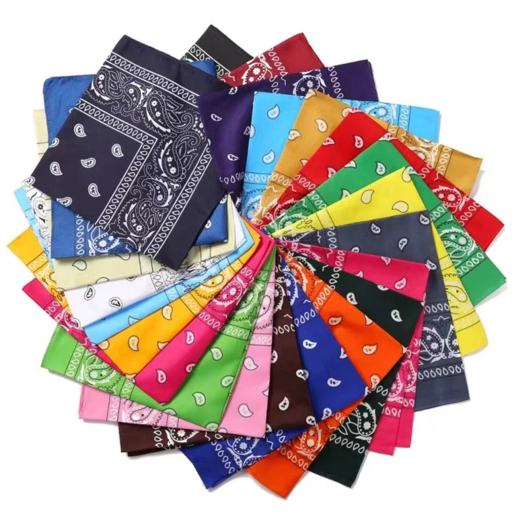 55cm*55cm Fashion Cotton Hip Hop Head Scarf Paisley Square Scarves Headwear Bandanna Hair Band Neck Wrist Wrap Band Accessories