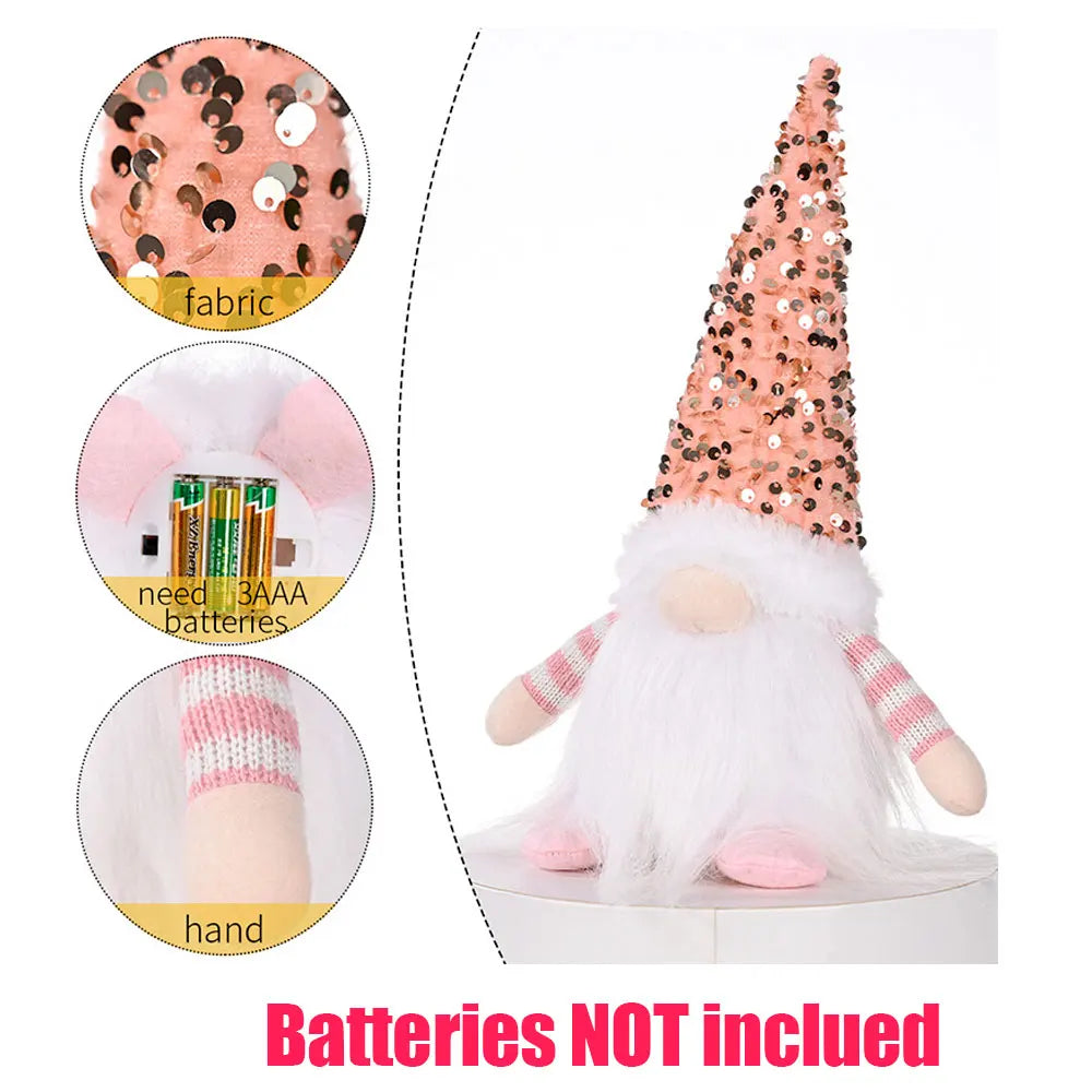 30cm Glowing Gnome Christmas Decorations 2026 Faceless Plush Dolls Elf Home Ornaments Navidad New Year 2027 Gift