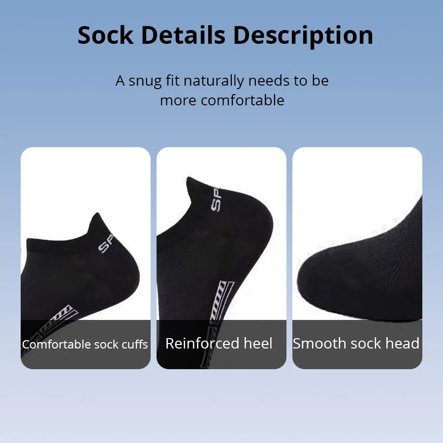 5/10/20 Pairs Of Mens Summer Thin Mesh Breathable Mens Polyester Sports Socks Sweat Absorbing Short Socks