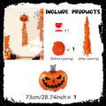 7 Pieces--Halloween Decoration Supplies, Scary Pumpkin Balloons and Spiral Tassel Rain Curtain Set, with Adhesive Dots, Suitable for Halloween Parties, Trick-Or-Treating, Birthday Parties, and Horror Celebration Backdrop Deco
