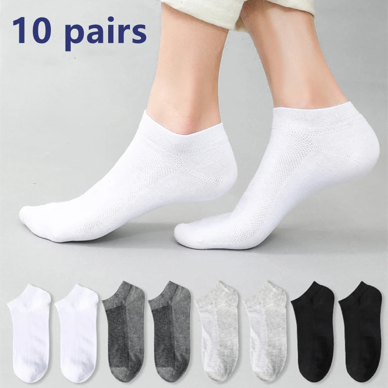 10/5/3pairs Breathable Con Sports Stockings Men Bamboo Fiber Autumn and Winter Men Socks Sweat Absorption Deodorant Business Sox