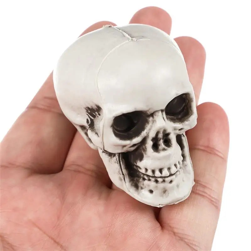 18pcs Halloween Skull Heads Scary Prank Props Terrifying Skull Mini Plastic Ornament For Haunted House Skull Model