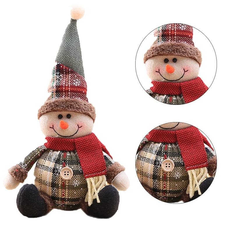 Snowman Doll Merry Chirstmas Decor for Home Table 2023 Elk Doll Christmas Ornaments Santa Claus Navidad Gift Happy New Year 2024