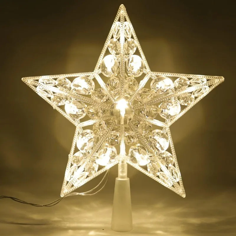 15cm Christmas Tree Decoration Stars Warm White Lights Home Room Decor LED Shining Lamp Xmas Festival TopStar Navidad 1.07in