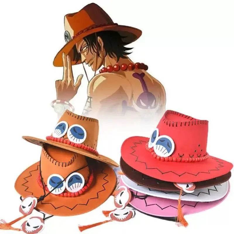 Brdwn Unisex Portgas D Ace Anime Cosplay Hats Cowboy Cap Adult Christmas Gift