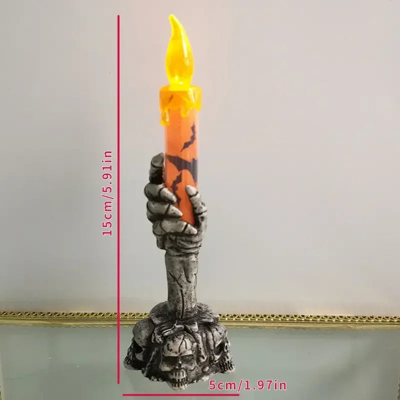 Halloween Skeleton Ghost Hands Led Candles Light Happy Halloween Party Home Decoration Supplies Haunted House Horror Props