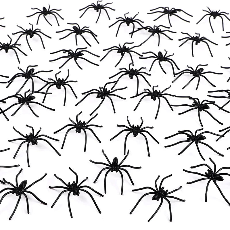 50/100Pcs Halloween Spider Scary Luminous Glow Spider for Halloween Party Home Indoor Outdoor Web Decoration Haunted House Props