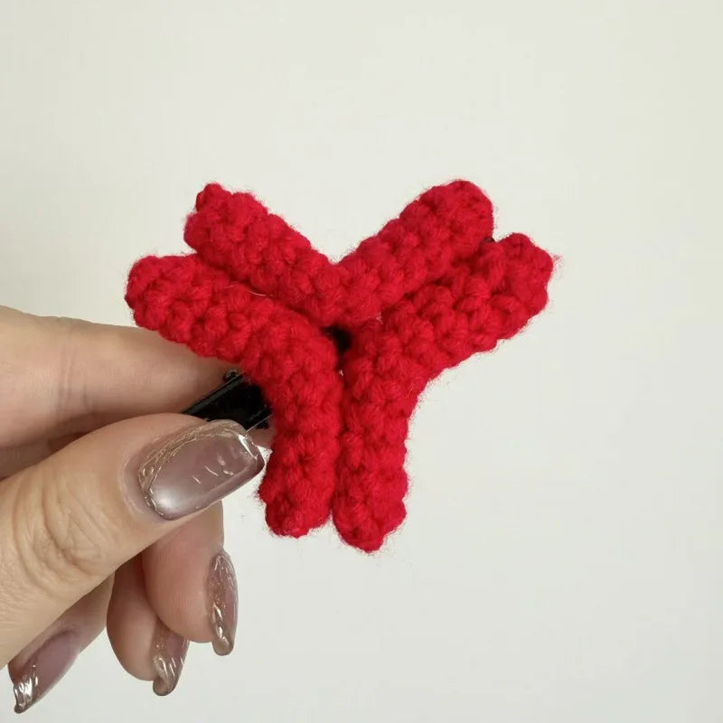 1pc New Angry Hair Clip Novelty Duckbill Clip Crochet Yarn Headband Side Clip