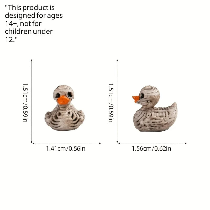 10/30pcs Cute Gothic Skeleton Duck -Plastic Figurine - Desk Decoration, Halloween Miniature Scene DIY Accessory