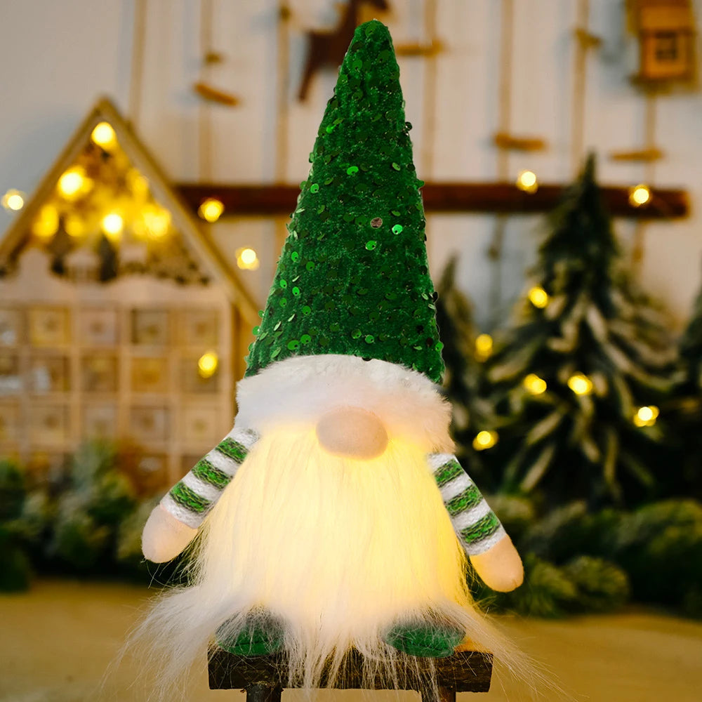 30cm Glowing Gnome Christmas Decorations 2026 Faceless Plush Dolls Elf Home Ornaments Navidad New Year 2027 Gift