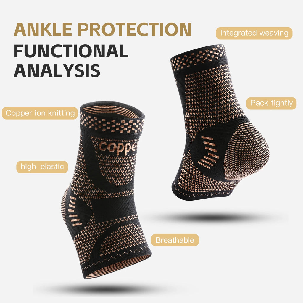 1/2 piece Copper Ankle Brace,Infused Ankle Support Compression Sleeve for Men Women,for Foot Pain,Sprained Ankle,Recovery,sports