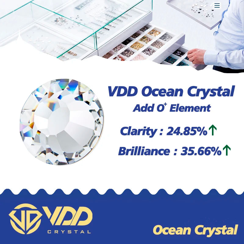 VDD SS4-SS30 AAAAA Top Quality Multi-color AB Glass Rhinestones Crystal Glitter Strass Flat Back Glue On Stones For Nail Art DIY