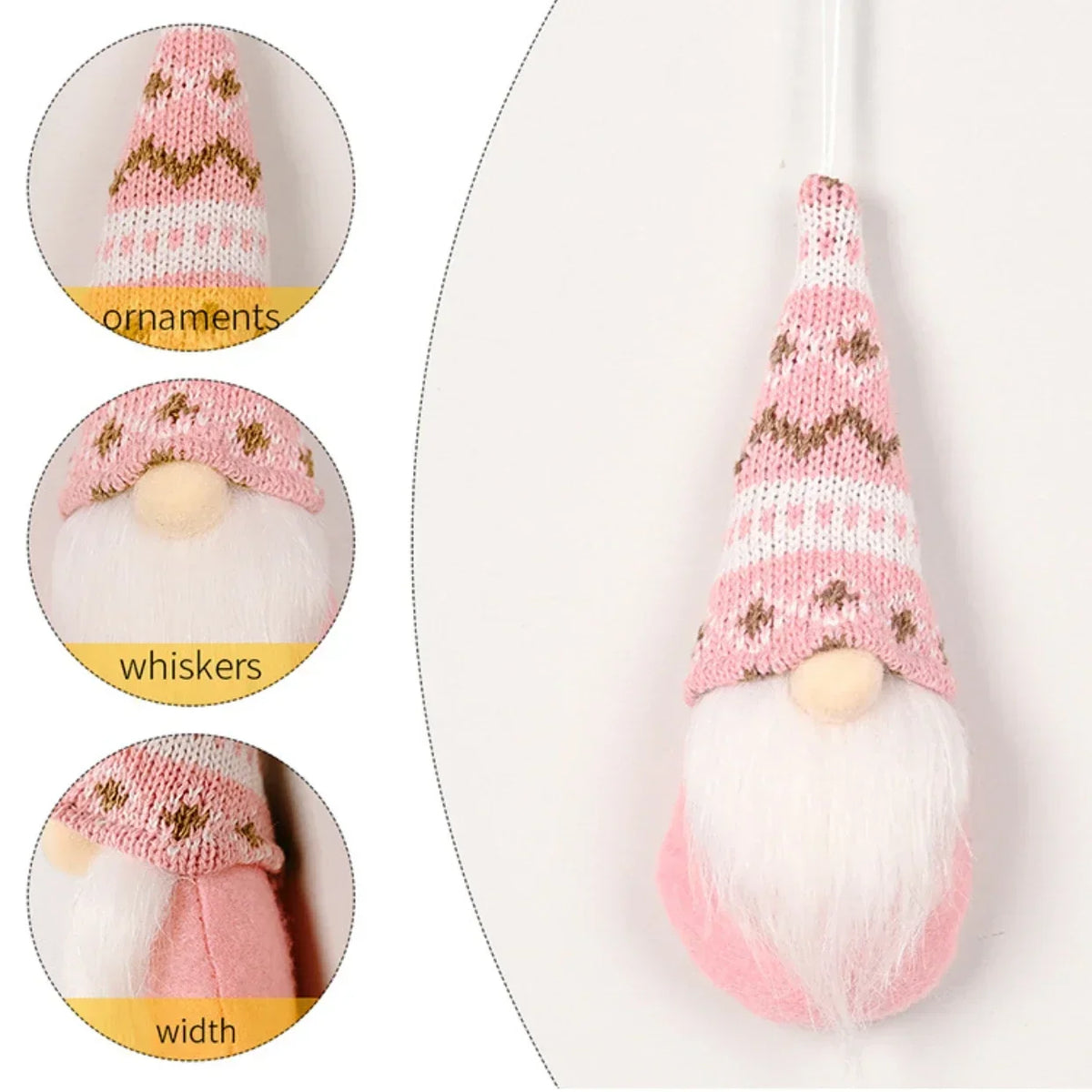 3pcs Christmas Gnomes Plush Santa Doll Knitted Fabric Xmas Tree Hanging Ornaments Gonk Dwarf Elf Decoration Gifts New Year