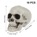 18pcs Halloween Skull Heads Scary Prank Props Terrifying Skull Mini Plastic Ornament For Haunted House Skull Model