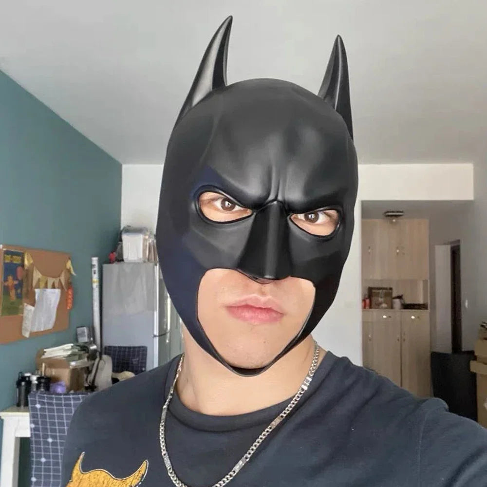 Bat Mask Headgear Latex Material Cosplay Headgear Halloween Night Dance Party Adult Masquerade Mask Latex Mask for Men Anime