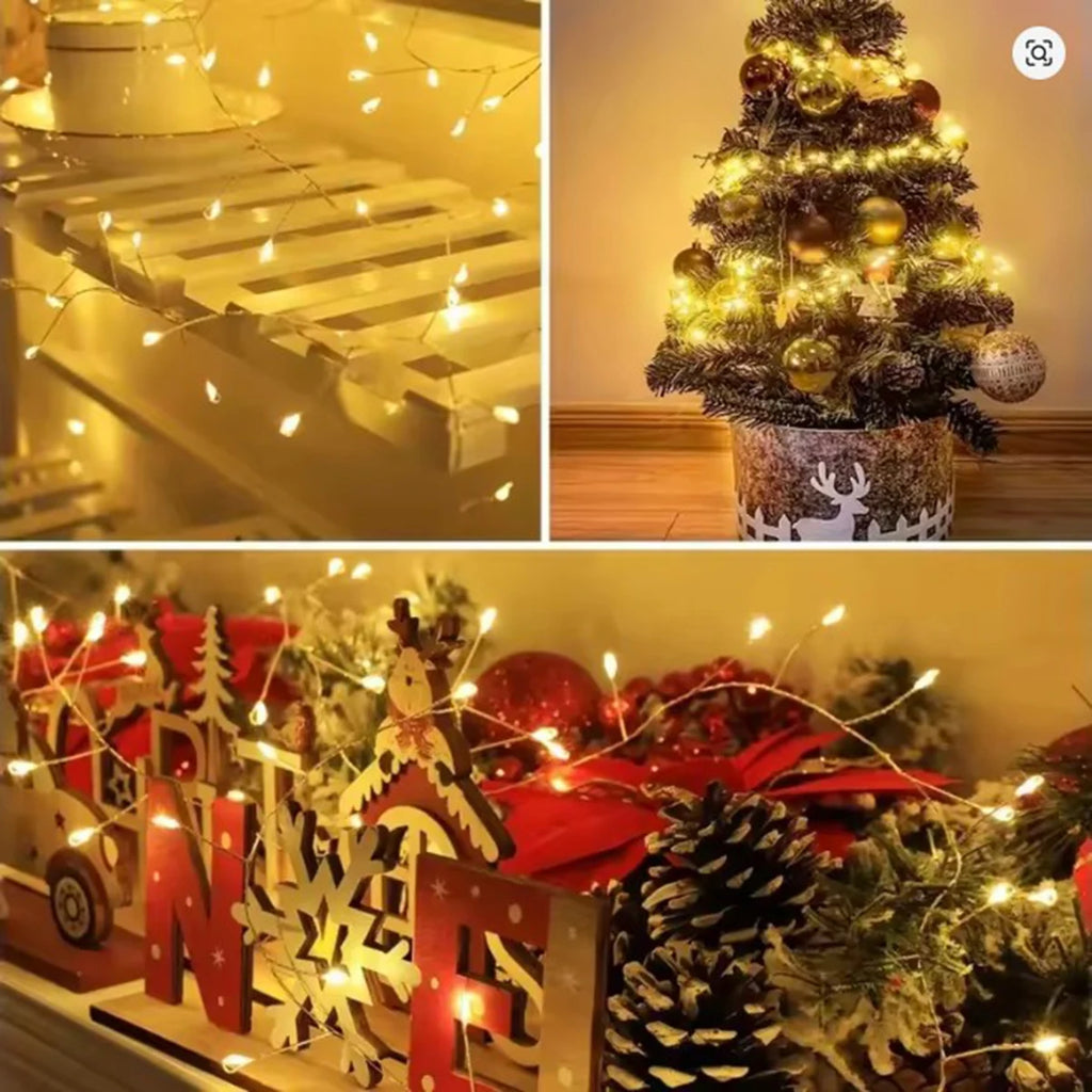 6M-50M Cluster Firecracker String Lights Fairy Christmas Light Garland LED For Wedding Party New Year Christmas Tree Decor Lamps