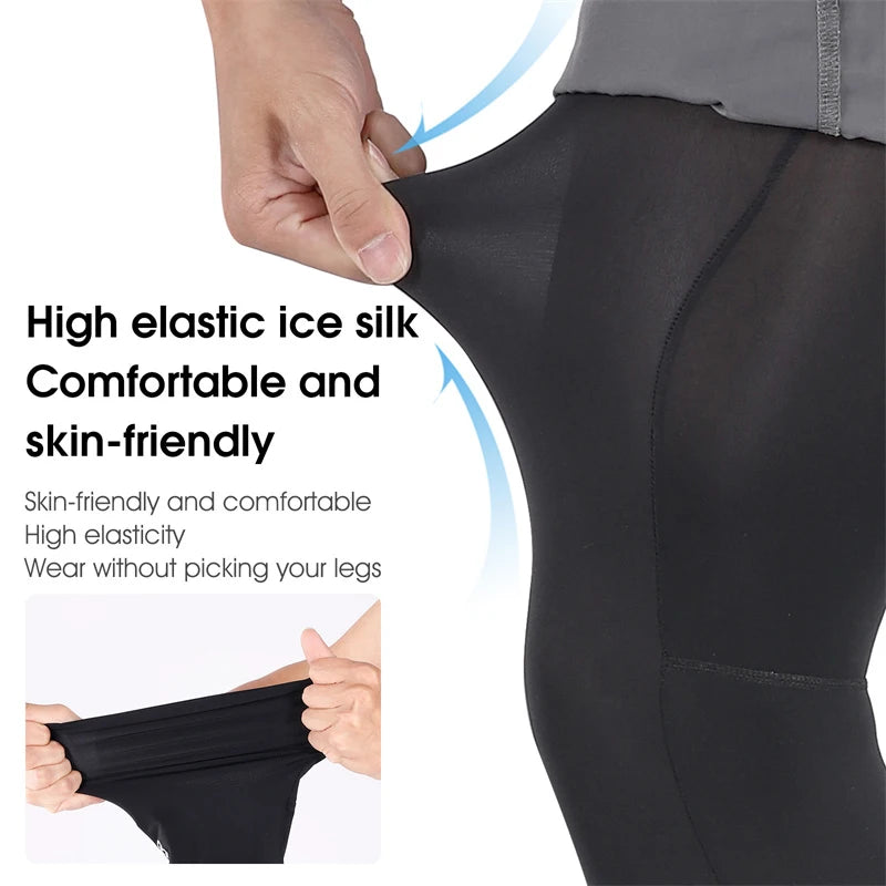 WEST BIKING Summer Running  Cycling Legs Sleeve Ice Silk UV Protection Compression Non-Slip Leg Warmer Cooling Sport Gear