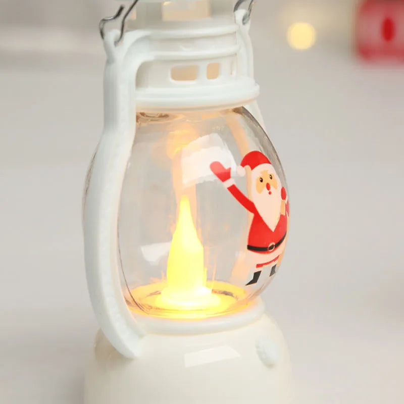 Portable LED Christmas Santa Claus Snowman Lanterns Indoor Decor Lights Battery Powered for Home Xmas New Year Navidad Ornaments
