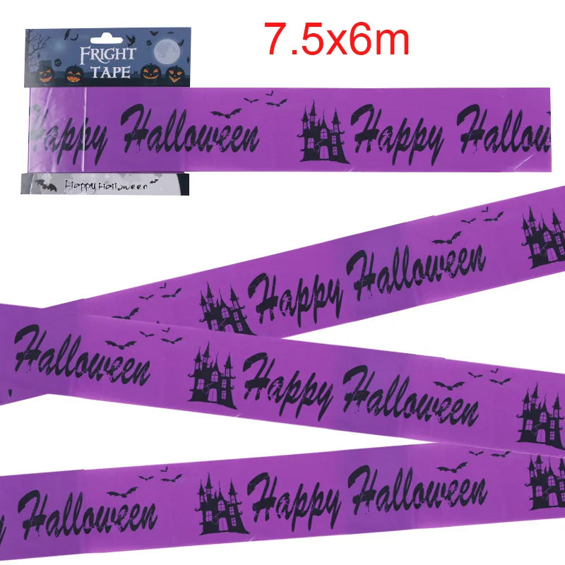 Halloween Party Decoration Warning Tape Scary Caution Tape Roll Hazard Warning Tape Indoor Outdoor Spooky DIY Prop Decorations