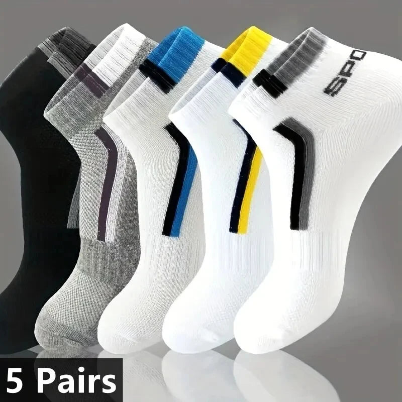 10/5/3pairs Breathable Con Sports Stockings Men Bamboo Fiber Autumn and Winter Men Socks Sweat Absorption Deodorant Business Sox