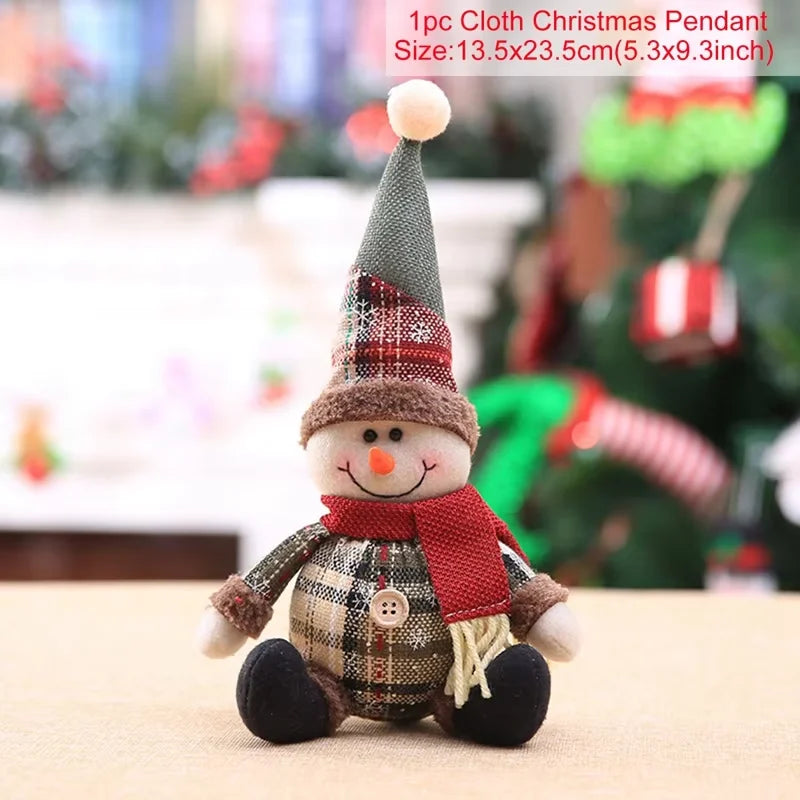 Snowman Doll Merry Chirstmas Decor for Home Table 2023 Elk Doll Christmas Ornaments Santa Claus Navidad Gift Happy New Year 2024