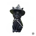 Black Cat Statue Mysterious Cute Cat Witch Cat Figurine Witches Decor Desk Ornament Hand-Painted Sculpture for Halloween 1PC