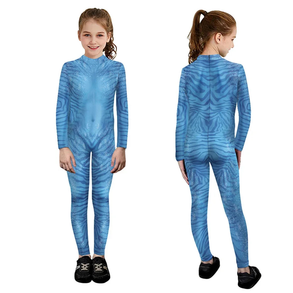 [You're My Secret] Avatar Cosplay Costume Carnival Movie Themed 3D Digital Print Elastic Zentai Pet Suit Purim Catsuit Bodysuits