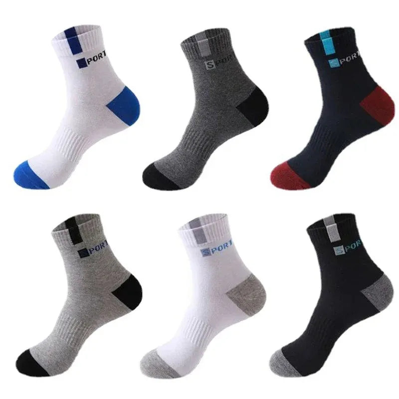 10/5/3pairs Breathable Con Sports Stockings Men Bamboo Fiber Autumn and Winter Men Socks Sweat Absorption Deodorant Business Sox
