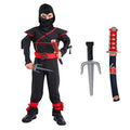 Black Ninja Costume Boy Halloween Japanese Samurai Costume Kid Anime Muscle Costume with Foam Accessories Best Children Gift