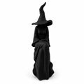 Halloween Faceless Witch Figurine -Suitable for Room Decor Black Sitting Witch Wall Hanging with Plastic Retro Statue Decoration