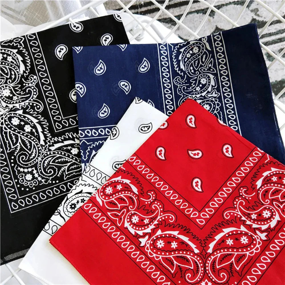 55cm*55cm Fashion Cotton Hip Hop Head Scarf Paisley Square Scarves Headwear Bandanna Hair Band Neck Wrist Wrap Band Accessories