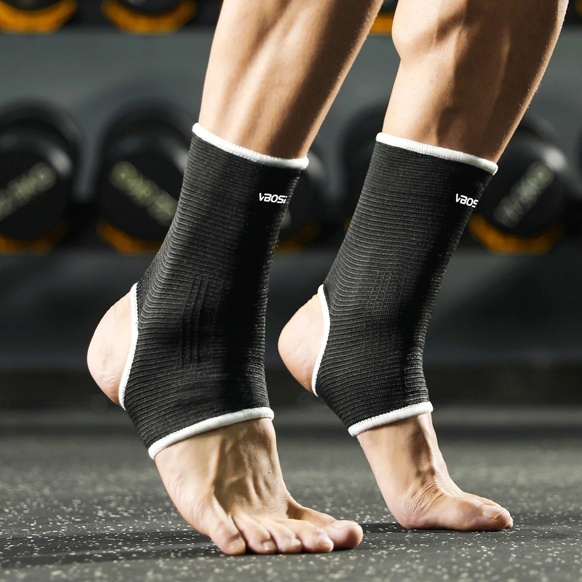 1 Pair One Size Elastic Breathable Ankle Support Sleves for Running Basketball Cycling
