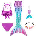 New The Little Mermaid Tails Ariel Memaid Swimsuit Bikini Bathing Suit Halloween Costume Girls Can Add Monofin for Pool Swim