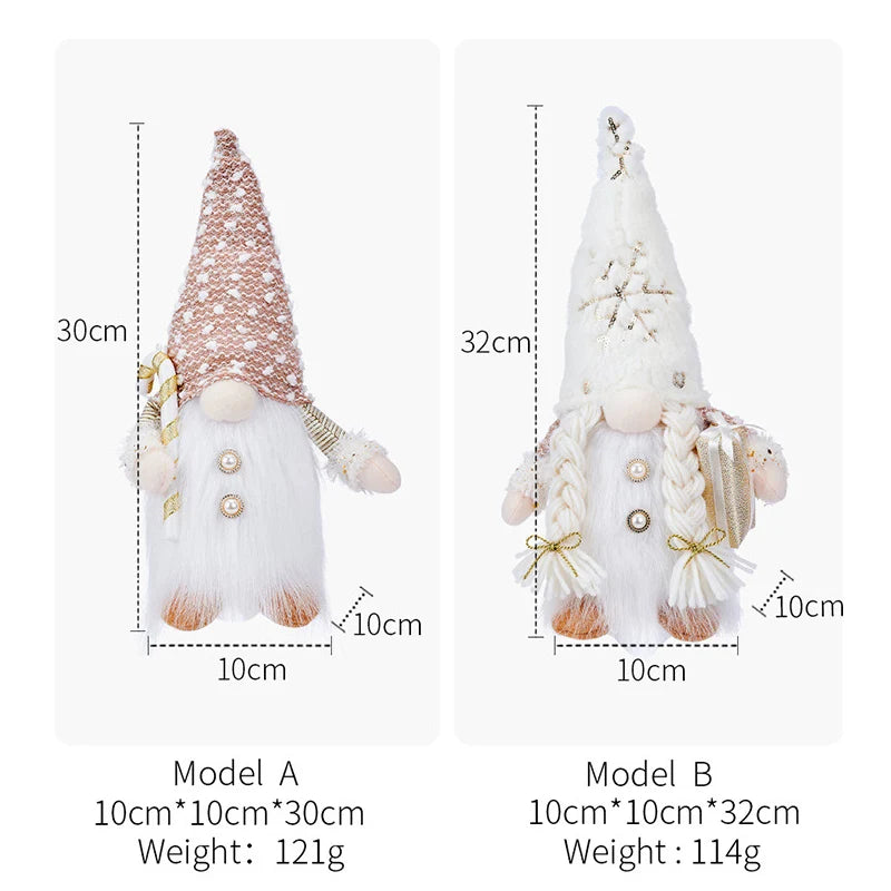 30cm Glowing Gnome Christmas Decorations 2026 Faceless Plush Dolls Elf Home Ornaments Navidad New Year 2027 Gift